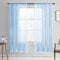 BUHUA Voile Gardinen Vorhang mit Stangendurchzug Transparent Voile Gardinen für Wohnzimmer Schlafzimmer Kinderzimmer Himmelblau, 2er Set 175 x 140cm