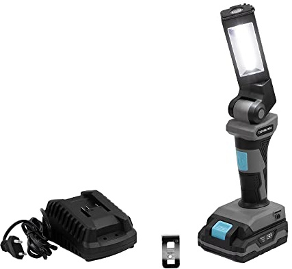 Cecotec Luz de Trabajo sin Cables CecoRaptor Perfect WorkLight 2020 Advance. 20 V y 2000 mAh, 5 W, Frontal 300lm + Lateral 250lm
