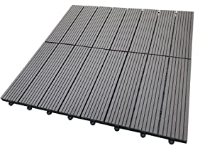 Home Deluxe - WPC Klickfliese BAVARO - Dunkelbraun - 3 m² - 11 Fliesen á 30 x 30 cm I Klickfliese Terrassenfliese Balkonfliese