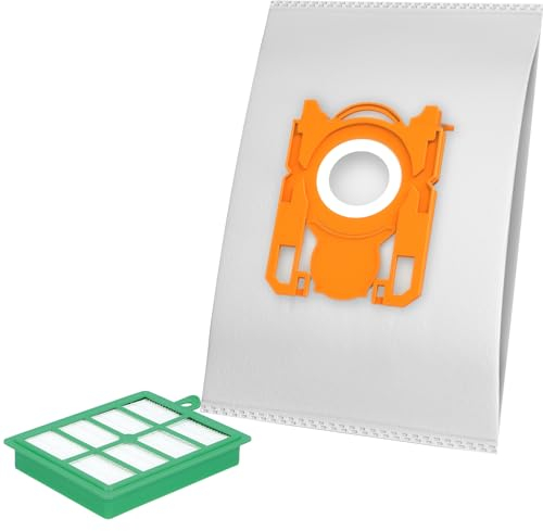 McFilter I 10 Staubsaugerbeutel + 1 Hepa Filter geeignet für AEG VX9-2-ÖKO Staubsauger, 5-lagiger Beutel mit Hygieneverschluss, Ersatz für AFS1W I Typ ESM 16 inkl. Filter