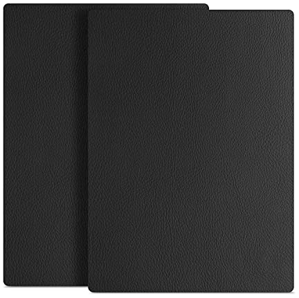 SZMMG Leder Reparatur Set Schwarz, 2er Kunstleder Reparaturset Lederflicken Selbstklebend, 20x28cm Kunstleder Selbstklebend, Leder Patch kit für Leder Restaurierung Risse Löcher, Autositze, Sofas