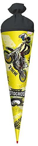 ROTH Schultüte groß Extreme Motocross 70 cm - rund Rot(h)-Spitze Filzverschluss