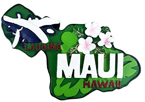 Maui Hawaii 3D Lahaina Kühlschrankmagnet, Souvenir-Geschenk, Kunstharz, handgefertigt, Maui-Kühlschrankmagnet, Heim- und Küchendekoration, Kollektion