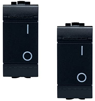 BRATEK - Set 2 - Interruttore 16a compatibili con interruttore bipolare bticino living - Interruttore luce muro compatibile con placche bticino living