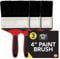 SOL 3pk 4 Inch Paint Brush – Multipurpose Tool for Interior & Exterior Painting, Fences, Walls, Decking, Sheds – Ideal for DIY Projects with Emulsion, Varnish, Stain & General Decorating