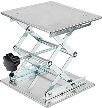ZEONHAK 200 x 200 mm Laborscherenwagenheber, Laborwagenständer, Scherenhebebühne Hebebühne Höhe von 85 mm bis 280 mm, 1,5 kg