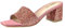 PIZZ ANNU Mules Sandals for Women Block Chunky Heel Slides Ladies Summer Slip on Square Open Toe Heeled Wedding Shoes Size 6 Rose Gold