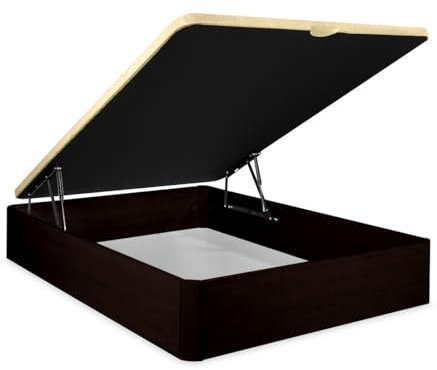 Somnia Descanso - Canapé Abatible súper Reforzado Gran Capacidad con Tapa Transpirable, Esquinas Redondeadas, 90 x 190, Wengué