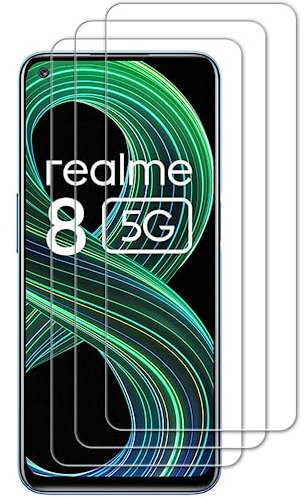 Tzstz 3 Pièces Verre Trempé Protecteur,pour Realme 8 5G,Dureté 9H,Anti Rayures,Realme 8 5G D'écran Protecteur