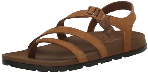 Chaco Women's Lowdown Leather Strappy Sandal, Bone Brown - 2024 New, 7