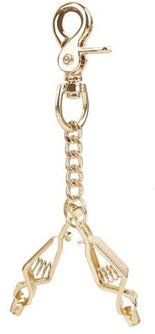 MELOTOUGH Metall-Handschuh-Clip-Halter für Arbeitshandschuh-Clip, robuste Stahl-Handschuh-Clips mit 2 Krokodilklemmen für Bau, taktisch, Skifahren (Gold)