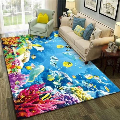 RUGMRZ Dormitorio La Alfombrae Mundo Submarino Alfombra para Silla Gaming Azul Outlet alfombras Cocina tapetes para Mesa Alfombra Gaming300x400CM
