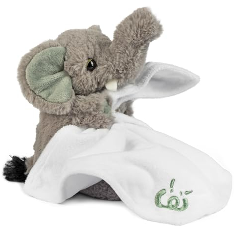 Living Nature Baby Elefant Stofftier Plüschspielzeug | Inklusive Decke | Flauschiges und Kuscheliges Safari-Tier | Weiches Spielzeuggeschenk für Neugeborene und Babys | Naturli Umweltfreundlich