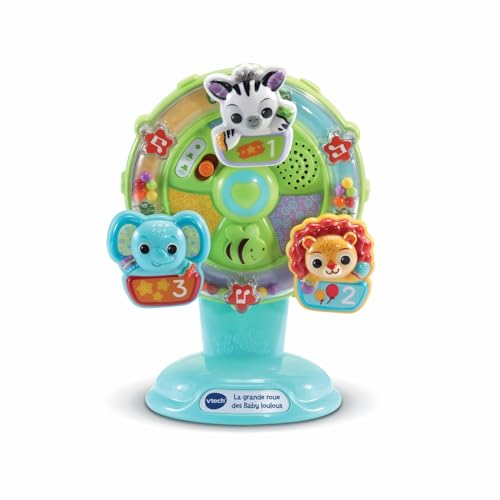 VTech Baby Riesenrad, interaktives Spiel für Kinder mit Bewegungssensor und bunten Sternen, Halterung mit Saugnapf, mehr als 45 Lieder und Geräusche, italienische Sprache, Batterien im Lieferumfang