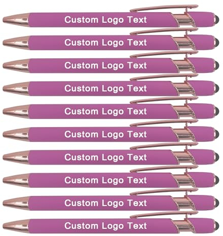 HEYZARDA Kugelschreiber mit Gravur Namen Text Logo für Büro Schule Business Bulk Pink 20 Stück
