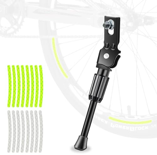 VVHFXD Fahrradständer Ständer, Kinderfahrrad 12 Zoll Fahrradständer, Stahl Einstellbarer Kinder Bike Stand, mit 16 Reflektoraufklebern, für Kinder Rennrad und Klapprad, 19 cm Hoch