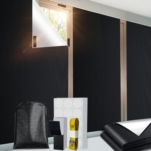 PChero Lot de 2 Stores 100% occultants, 300x145cm Stores occultants temporaires à Coller sans perçage à découper à la Taille désirée pour Chambre à Coucher Salon fenêtre Voiture
