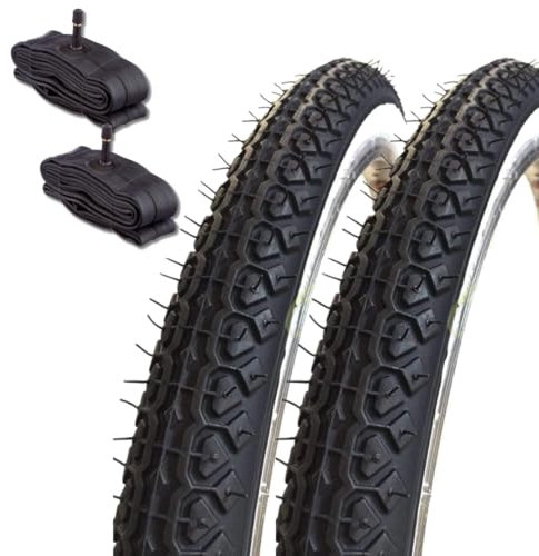 2 neumáticos 20 x 1,75 (44-406) + 2 cámaras de aire SCHRADER AMERICA DEESTONE Bianconeri City Bike Bici Graziella