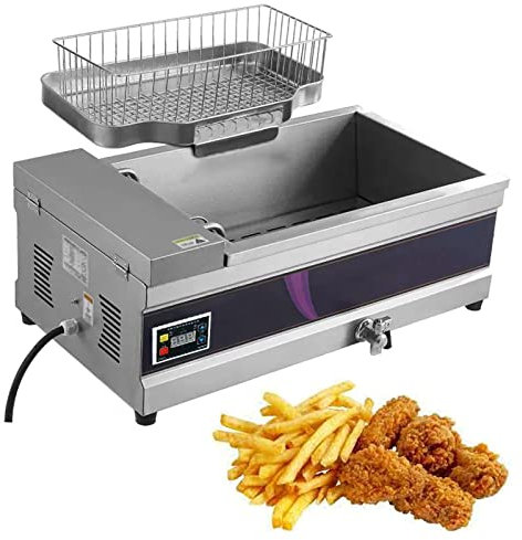 Freidora Eléctrica con Chip De Grasa, Tanques Individuales Dobles, Encimera Comercial, Freidora con Chip De Acero Inoxidable, Papas Fritas, Cacerola De Aceite De 220-240 V, Freidora Eléctric