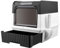 Bandeja de arena para gatos | Bandeja de arena para gatos con tapa, bandeja de arena plegable con cajón y pala | Fácil de limpiar | PP+PS (f,Negro)