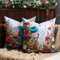 DecorMommt Outdoor Kissenbezug 40x40cm 2er-Set, 3D-Druck Frühling Wildblumen-Pflanzen Farbe Kissenbezüge, Dekorative Quadratische Weich Bauernhaus-Dekor-Kissenhülle für Zuhause Sofa Garten