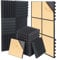 AUSLET 24 Pack Sound Proofing Panels with Self Adhesive 12 x 12 x 2 High Density Wedge Acoustic Wall Panels Sound Absorbing Foam for Recording Studio Home Office