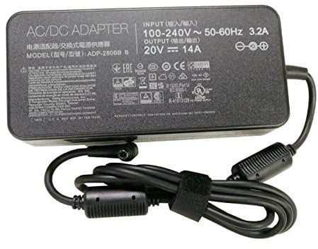 20V14A Charger Adapter ADP-280BB B,0A001-00800800, 0A001-00800100 6x3.7mm compatible for Asus G531G G703GS G703GX StudioBook W590G6T W730G5T laptop power supply cord
