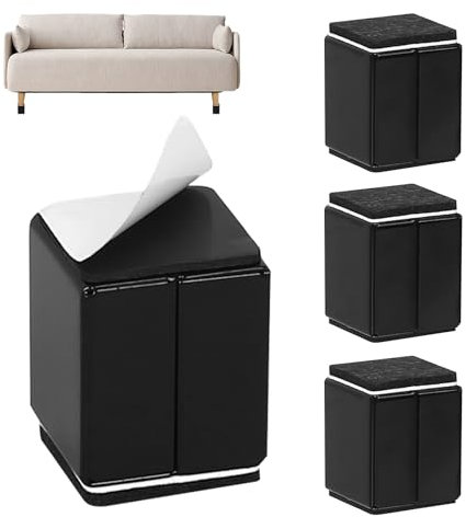 BJBJJIU 4 Pcs 38mm Rehausseur Meuble, Rehausseurs de Meubles Auto-adhésifs, Rehausseur Pied de Table, Risers de Lit de Hauteur de 38 mm pour Chaise Canapés Armoires