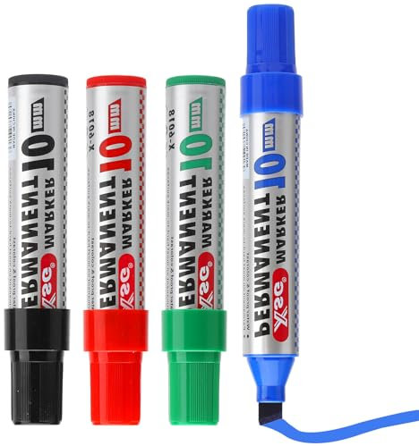 ZMDMAH Pennarelli Indelebili, Marcatore Acrilico, Pennarello Indelebile Pennarelli Permanenti Pennarelli Punta Grossa Punta Scalpello 3-10 mm Pennnarello Acrilico per Disegno su Tela Carta Legno