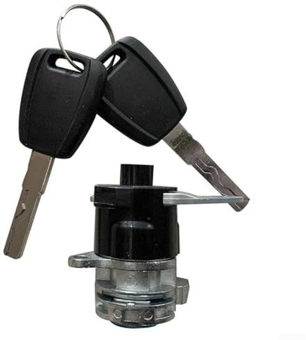 Advokingtap Kit cilindro serratura porta auto per Fiat Ducato Relè per Jumper Boxer 2006-2021 con due chiavi Parte di ricambio interna in metallo argentato