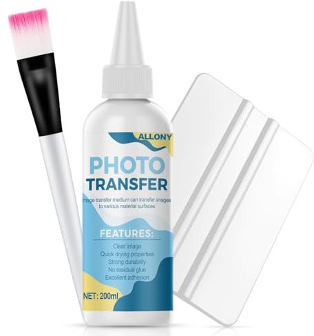 Allony Photo Transfer, Medium Trasparente per Il Trasferimento di Foto, per Trasferire Stampe, Ritagli di Giornale e Varie Superfici, 200 ml