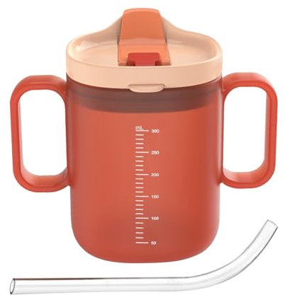 Tazza Per Anziani - Bicchieri A Prova Di Fuoriuscite Per Anziani | Tazza Con Coperchio E Cannuccia | Bicchiere Per Anziani | Bottiglia Di Acqua Potabile | Bicchiere Per Alimentazione Per Anziani