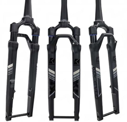 TOTLAC Forcella Ammortizzata per Bici da Corsa 700C, Perno Passante 12x100 mm, Escursione 40 mm, Tubo Conico da 1 1/2'', Freno a Disco