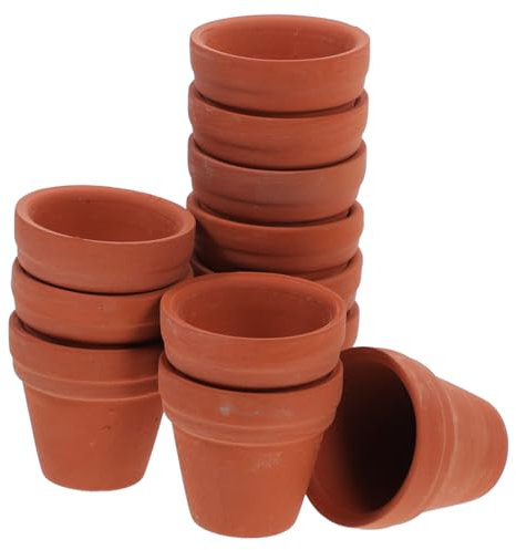 ULTECHNOVO 12 Piezas Mini Macetas de Cerámica para Suculentas de Pots con Drenaje para Decoración Interior y Exterior Cactus y Plantas Pequeñas