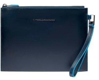 PIQUADRO - Pochette Porta Tablet Mini Pelle Blue Square - Uomo - Blu Notte | Tasche interne, Piccoli device, Ufficio, Trasferte , Cinturino da polso
