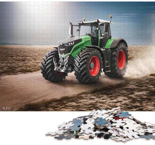 1000-teiliges Puzzle für Erwachsene: Fendt-Traktor auf dem Feld – Kreatives quadratisches Puzzle für Erwachsene, Papierpuzzle, Heimdekoration, 38 x 26 cm
