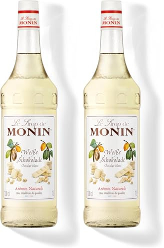 Monin Sirup Weiße Schokolade (1 x 1,0l) - für Kaffeespezialitäten und Desserts - Hochwertiger Geschmack - Vielseitig einsetzbar (Packung mit 2)