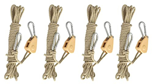 KACCDE Heavy Duty Adjustable Rope Clip Hanger Grow Light Rope Hanger with Ratchet Reinforced Gear for Grow Light, Tent, Plant