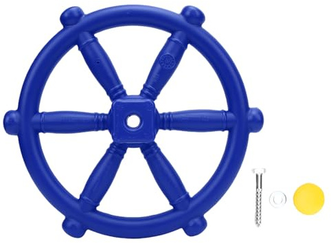 Pirate Ship Wheel Toy Steering Wheel for Treehouse Outdoor Playhouse Backyard Playset Swing Set Playground Accessories Attachments (Blue)