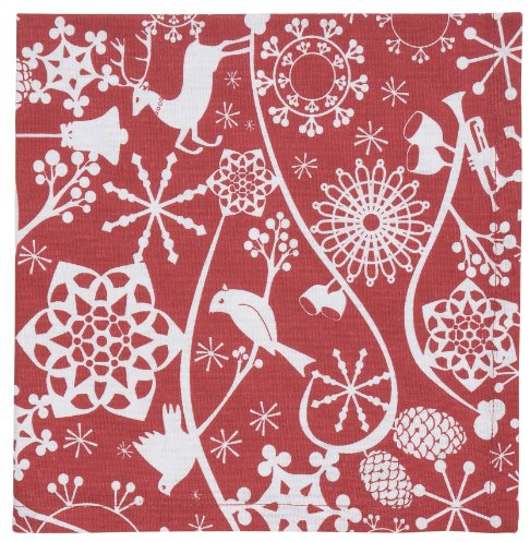 Now Designs Serviette, 4 Stück rot/weiß
