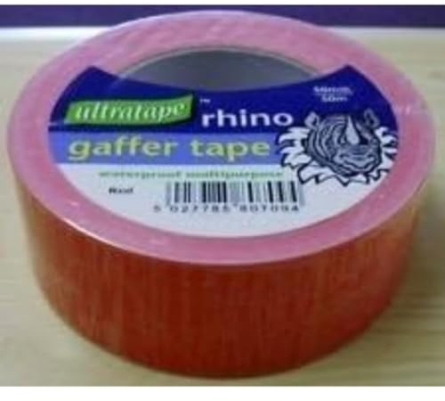 Red Ultratape Rhino Gaffer Gaffa Waterproof Multipurpose Duct Cloth Tape 50mm x 50m