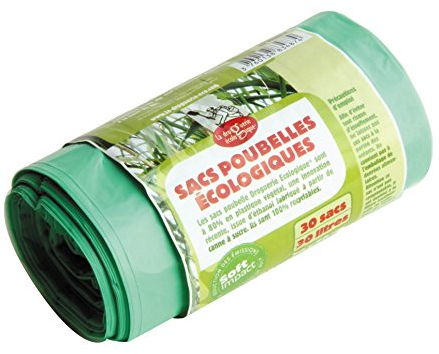 La Droguerie Ecologique Rouleau 30 Sacs Poubelle Éco-Plastiques 30 L