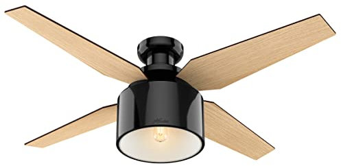 Hunter Cranbrook, Indoor, Ceiling Fan, Modern, Quiet, 52 inch, Gloss Black