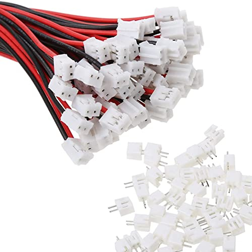 daier 20 Sets Mini Micro Jst 2.0 Ph 2-Pin Connector Plug Male with 150mm Cable & Female
