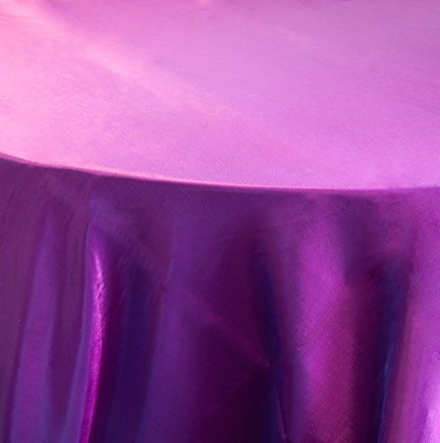 Runde Tischdecke, Taft, 335,3 cm, für Hochzeiten und Veranstaltungen violett