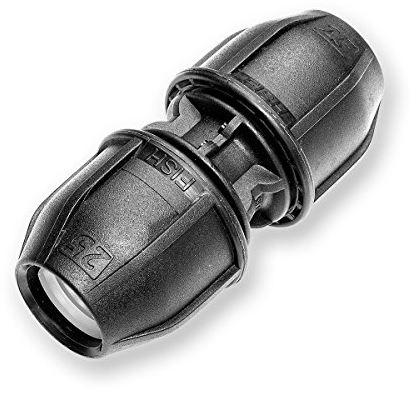 PE Kupplung 25mm x 25mm Druck 16bar Fitting zur Verbindung von PE-Rohren 25-D