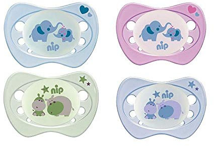 nip Leuchtschnuller Newborn Night Girl, Silikon, 0 - 2 Monate