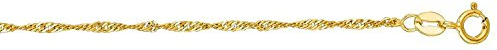 PRINS JEWELS 14 Karat / 585 Gold Feine Singapur Kette Gelbgold - Länge wählbar (42)