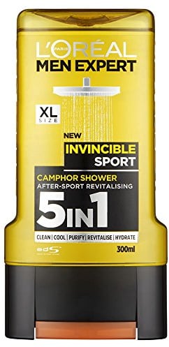 L'Oreal 108669697 Paris Men Expert Invincible Sport Camphor Shower, 300 ml