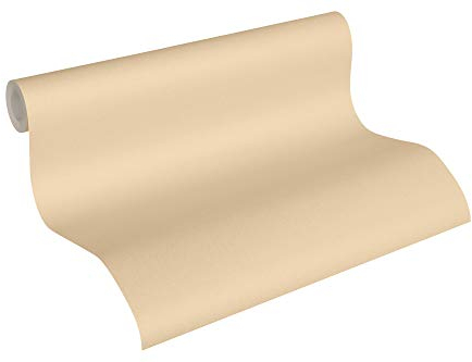 A.S. Création Papier Peint Uni New Life Papier peint intissé - 10,05m x 0,53m - Beige Fabriqué en Allemagne 353160 3531-60